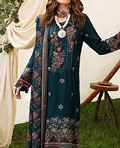 Ramsha Teal Blue Karandi Suit- Pakistani Winter Clothing