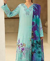 Ramsha Light Turquoise Viscose Suit- Pakistani Winter Dress