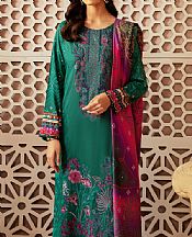 Ramsha Bottle Green Viscose Suit- Pakistani Winter Dress
