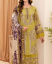 Ramsha Olive Green Lawn Suit- Pakistani Designer Lawn Suits