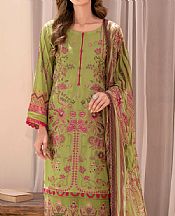 Ramsha Parrot Green Lawn Suit- Pakistani Designer Lawn Suits