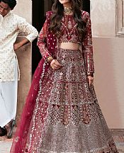 Ramsha Maroon Organza Suit- Pakistani Designer Chiffon Suit