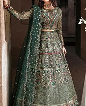 Ramsha Green Organza Suit- Pakistani Designer Chiffon Suit
