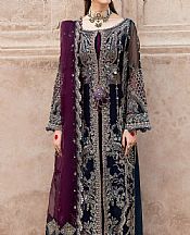 Ramsha Navy Organza Suit- Pakistani Chiffon Dress