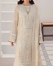 Ramsha Off-white Chiffon Suit- Pakistani Designer Chiffon Suit