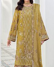 Ramsha Olive Green Chiffon Suit- Pakistani Designer Chiffon Suit