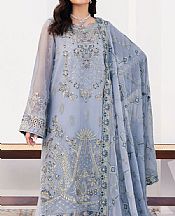 Ramsha Cadet Blue Chiffon Suit- Pakistani Designer Chiffon Suit