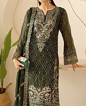Ramsha Green Chiffon Suit- Pakistani Designer Chiffon Suit