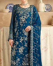 Ramsha Denim Blue Chiffon Suit- Pakistani Chiffon Dress