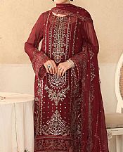 Ramsha Maroon Chiffon Suit- Pakistani Chiffon Dress