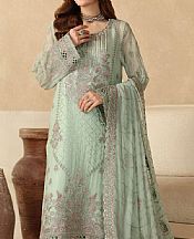 Ramsha Mint Green Chiffon Suit- Pakistani Designer Chiffon Suit