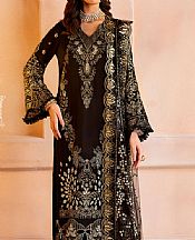 Ramsha Black Silk Suit- Pakistani Designer Chiffon Suit