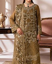 Ramsha Olive Chiffon Suit- Pakistani Designer Chiffon Suit