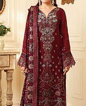 Ramsha Maroon Chiffon Suit- Pakistani Chiffon Dress
