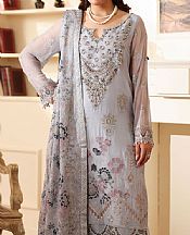 Ramsha Cadet Grey Chiffon Suit- Pakistani Designer Chiffon Suit