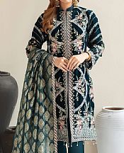 Teal Velvet Suit- Pakistani Winter Dress