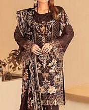 Ramsha Dark Brown Net Suit- Pakistani Winter Dress