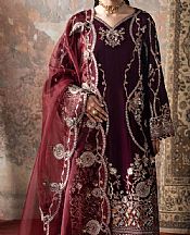 Ramsha Plum Velvet Suit- Pakistani Winter Clothing