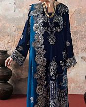 Ramsha Blue Velvet Suit- Pakistani Winter Clothing