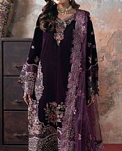 Ramsha Purple Velvet Suit- Pakistani Winter Dress