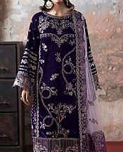 Ramsha Indigo Velvet Suit- Pakistani Winter Dress