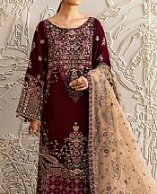 Ramsha Burgundy Velvet Suit- Pakistani Winter Dress