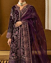 Ramsha Purple Velvet Suit- Pakistani Winter Dress