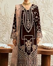 Ramsha Brown Velvet Suit- Pakistani Winter Clothing