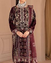 Ramsha Burgundy Velvet Suit- Pakistani Winter Dress
