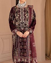 Ramsha Burgundy Velvet Suit- Pakistani Winter Clothing