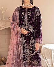 Ramsha Egg Plant Velvet Suit