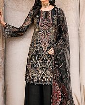 Ramsha Black Net Suit- Pakistani Designer Chiffon Suit
