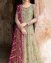 Ramsha Pistachio Green Net Suit- Pakistani Designer Chiffon Suit