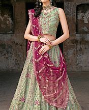 Ramsha Pistachio Green Net Suit- Pakistani Chiffon Dress