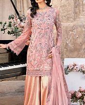 Ramsha Tea Rose Net Suit- Pakistani Chiffon Dress