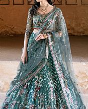 Ramsha Teal Net Suit- Pakistani Designer Chiffon Suit