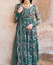 Ramsha Teal Net Suit- Pakistani Designer Chiffon Suit