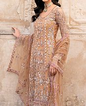 Ramsha Fawn Net Suit- Pakistani Designer Chiffon Suit