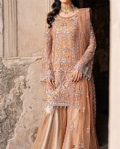 Ramsha Fawn Net Suit- Pakistani Chiffon Dress