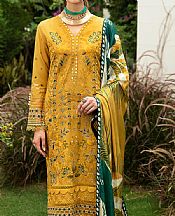 Ramsha Mustard Lawn Suit- Pakistani Designer Lawn Suits