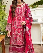 Ramsha Crimson Lawn Suit- Pakistani Lawn Dress