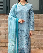 Ramsha Moonstone Blue Lawn Suit- Pakistani Designer Lawn Suits