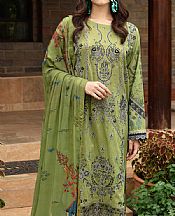 Ramsha Olive Green Lawn Suit- Pakistani Lawn Dress
