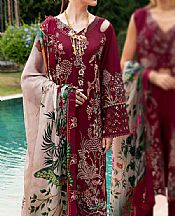 Ramsha Maroon Lawn Suit- Pakistani Designer Lawn Suits