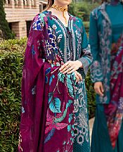 Ramsha Teal Lawn Suit- Pakistani Designer Lawn Suits