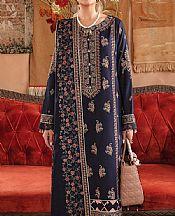 Navy Blue Karandi Suit- Pakistani Winter Clothing