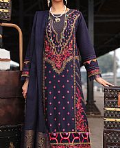 Navy Blue Linen Suit- Pakistani Winter Dress