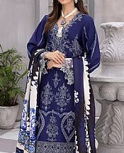 Rang Rasiya Navy Blue Linen Suit- Pakistani Winter Dress