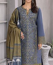 Rang Rasiya Cadet Blue Linen Suit- Pakistani Winter Dress