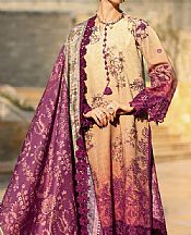 Rang Rasiya Ivory/Dark Raspberry Linen Suit- Pakistani Winter Dress